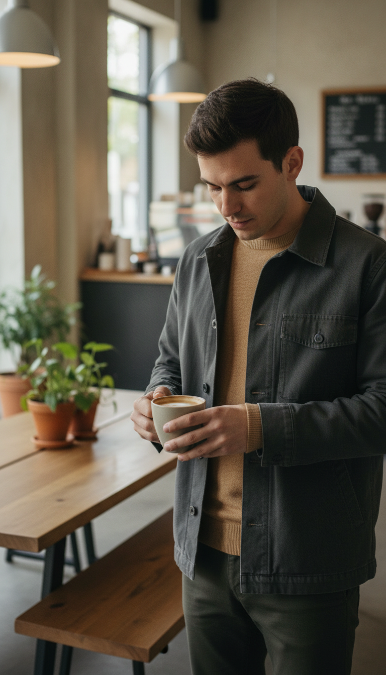 Merino Wool Crewneck Sweater in use
