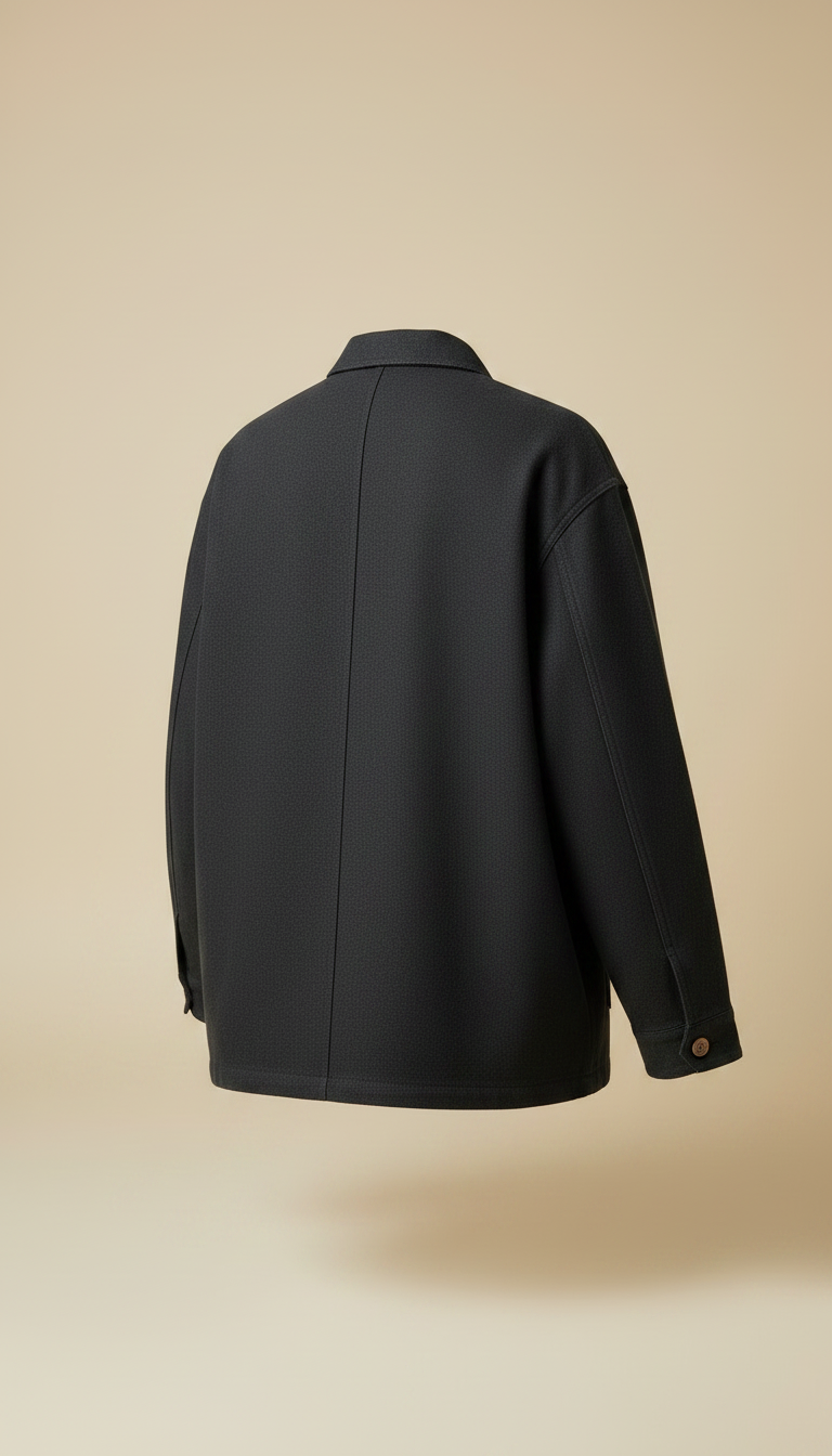 Alternate angle view of Oversized Sumi Grey chore jacket