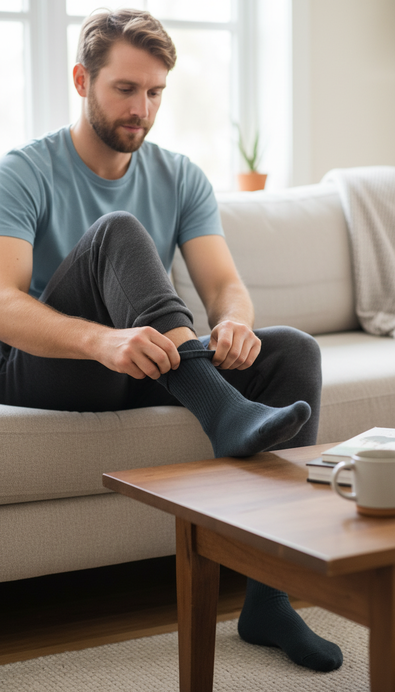 Another view of Slate Gray Socks