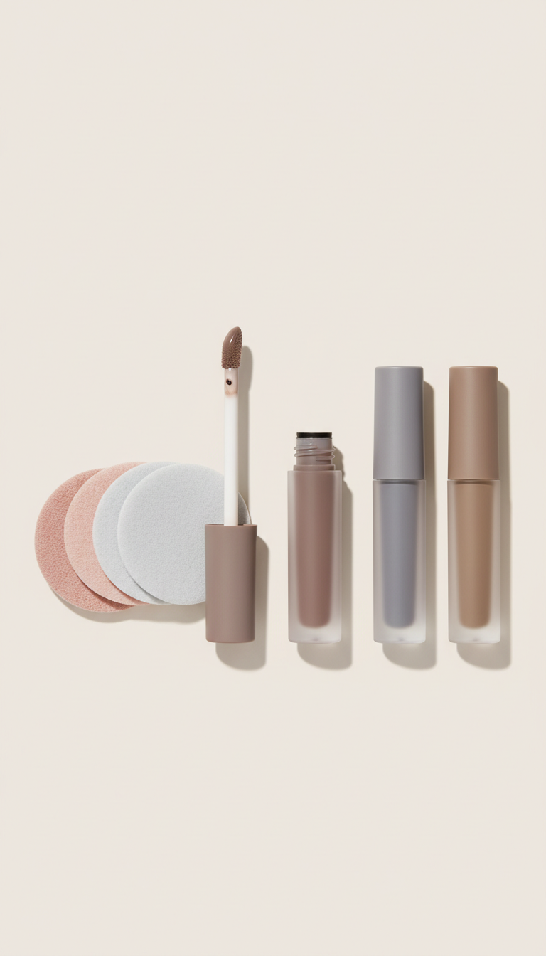 Platinum taupe lip tint with applicator revealed, Hero products photographed at 3/4 angle for dimensionality on seamless...