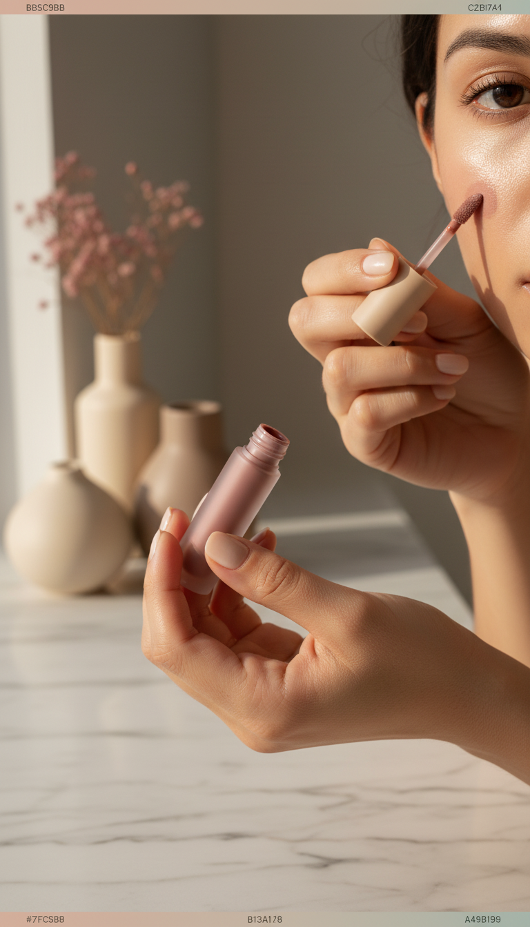 Velvet Touch Lip Tint Stain in use
