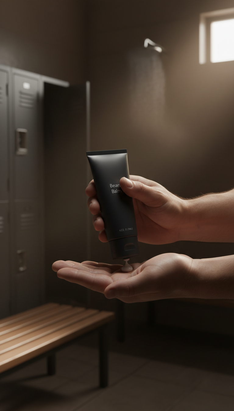 Men's Grooming Essentials Kit in use