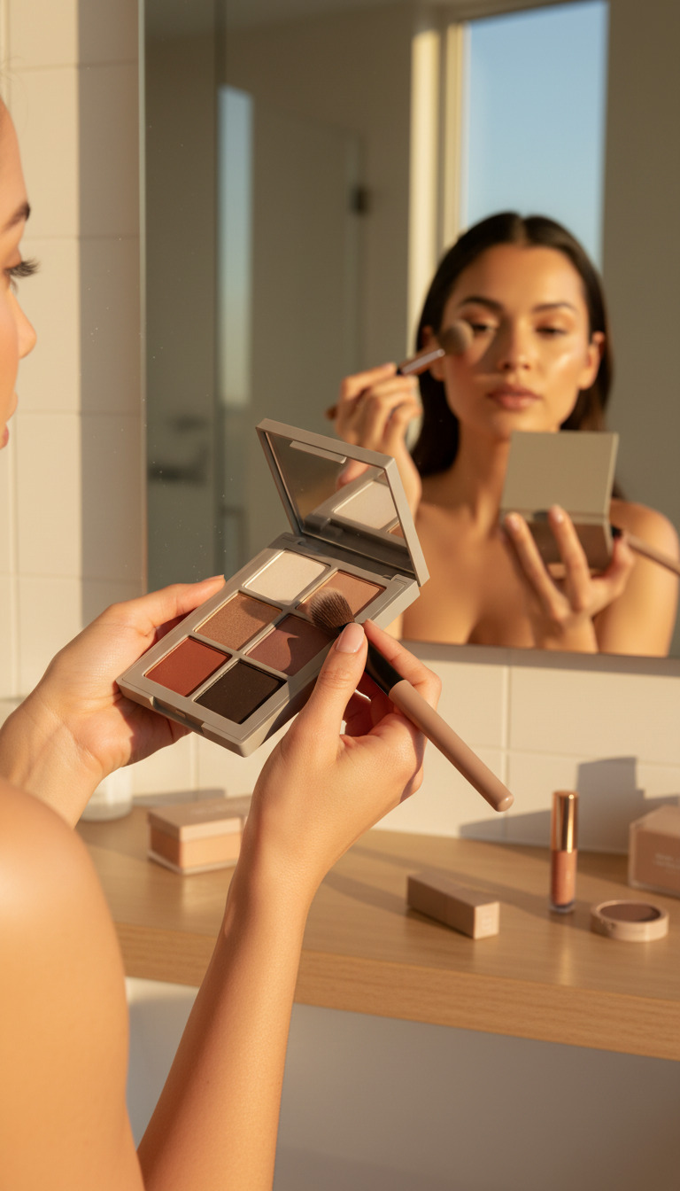 Neutral Eyeshadow Palette Matte Finish in use