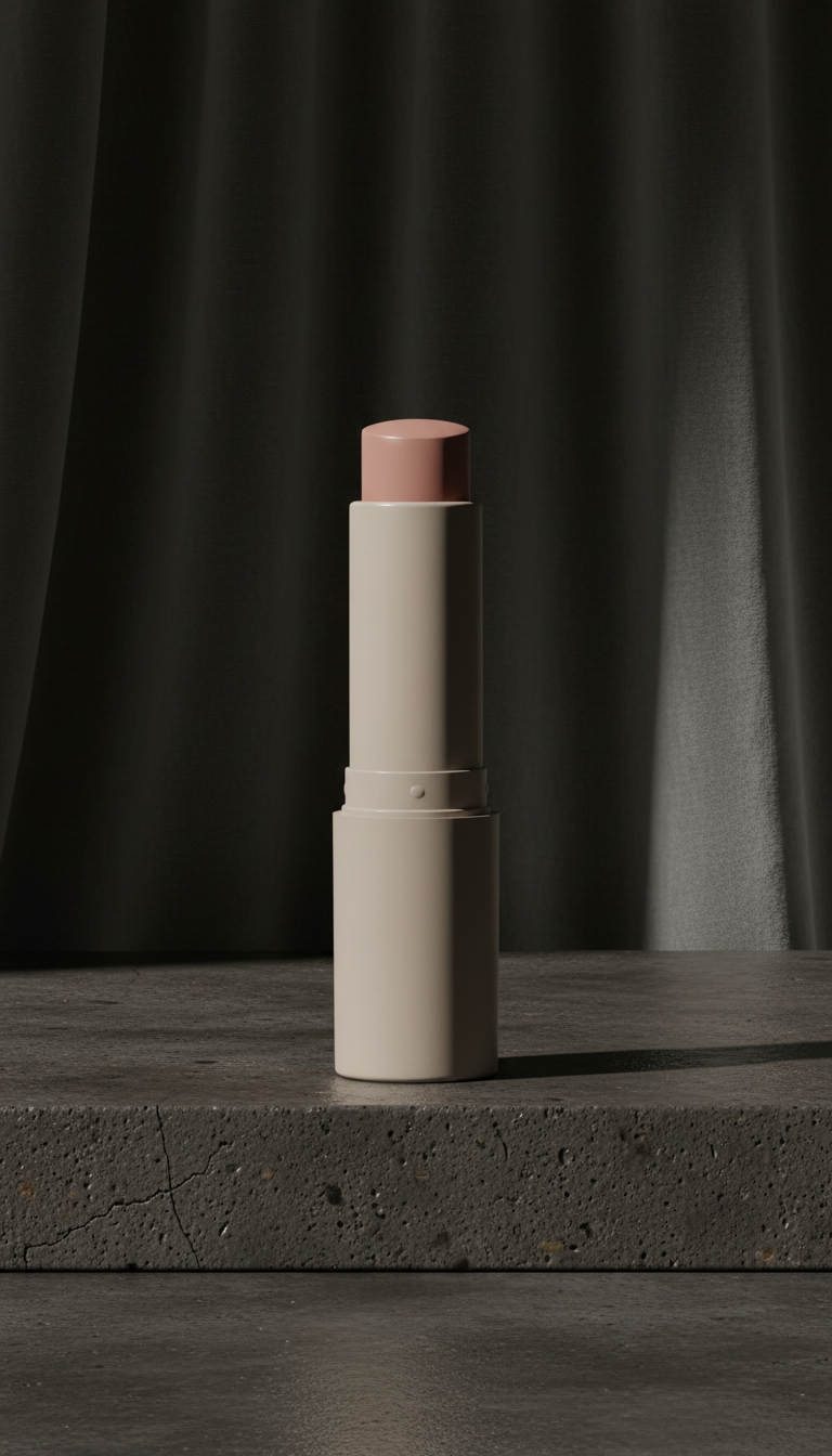 Nourishing tinted lip balm in soft rose in a new setting