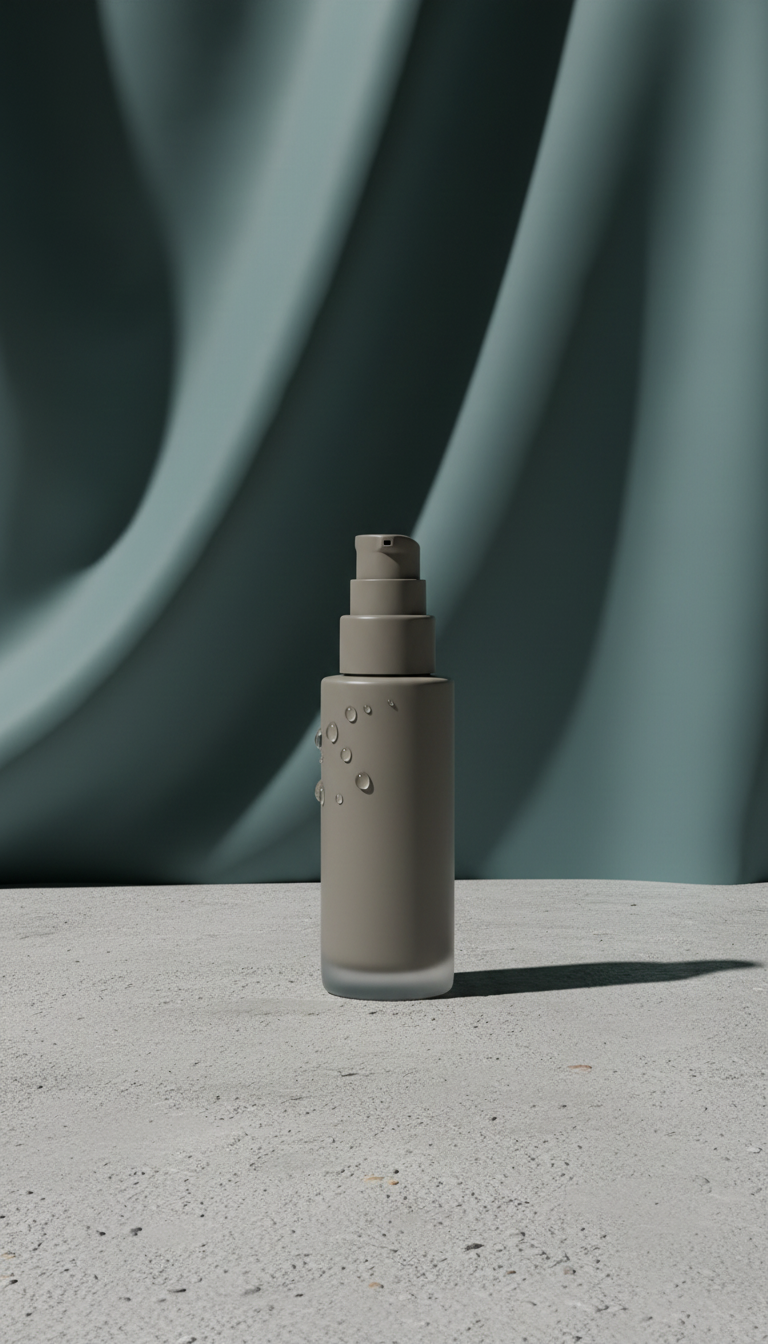 Greige Liquid Foundation Bottle in a new setting