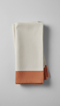 Soft linen kitchen towel set (clay accent), 3/4 angle as default for products—shows form and detail without distortion....