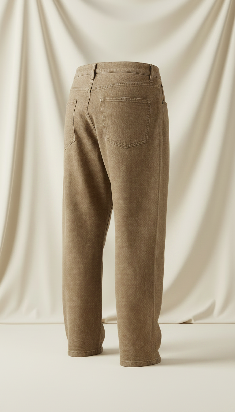 Alternate angle view of Eco-friendly Taupe Denim Jeans