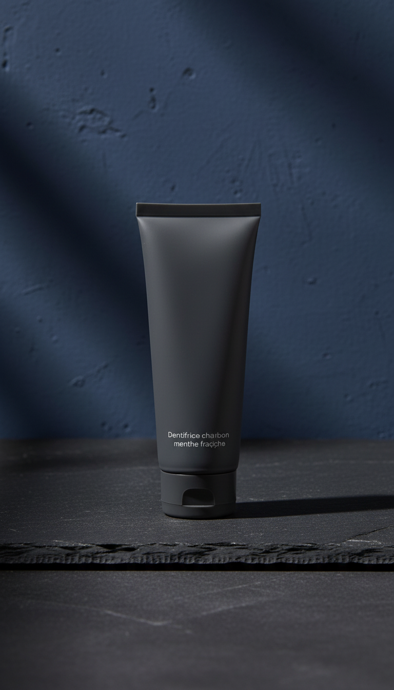 Fresh mint charcoal toothpaste in a new setting