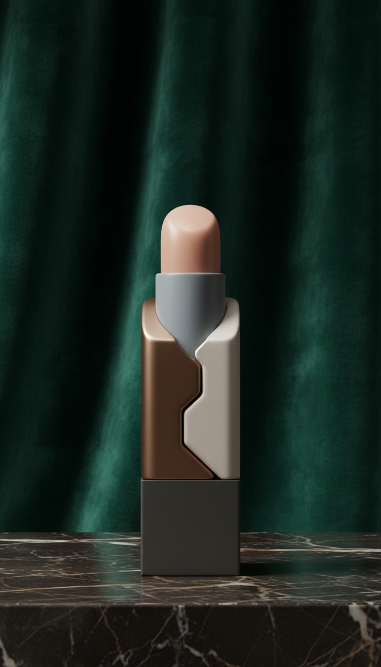 Sculptural Lipstick in Brushed Metal in a new setting